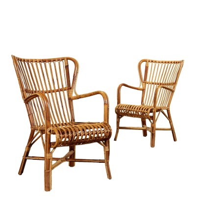 Paar Sessel aus Bambus Italien der 60er Jahre
