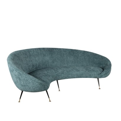 Großes Sofa in Bohnenform Stoff Italien der 50er-60er Jahre