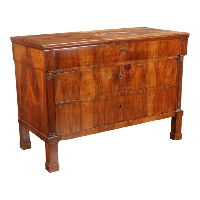 Ancient Empire Chest of Drawers Walnut Italy XIX Century