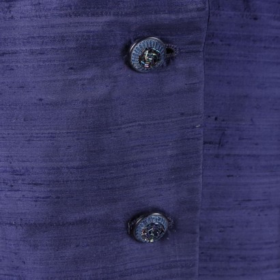 veste shantung en soie bleue vintage
