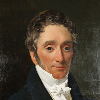 J. Henri Decoene Male Portrait Oil on Canvas 1827