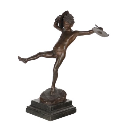 Dancing Boy by G. Renda Bronze Italy XX Century