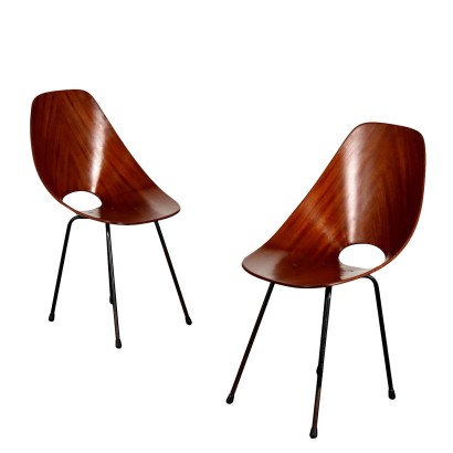 Vintage Chairs Medea by F.lli Tagliabue Wood Italy 1950s-60s