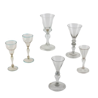 Group of 6 Glasses Murano Glass Italy XVIII Century