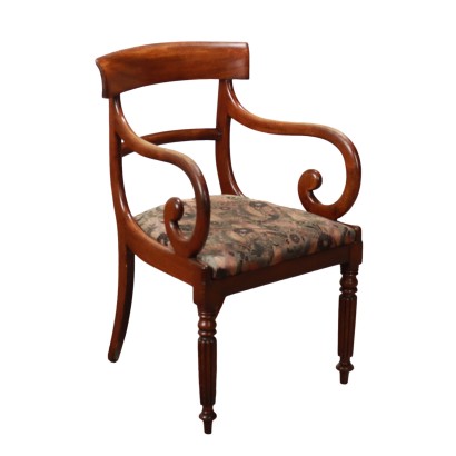 Antiker Sessel aus Mahagoni und Buchenholz England XIX Jhd