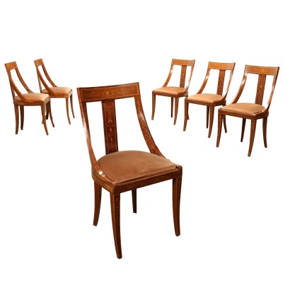 Gruppe von Gondelstühlen im Neoklassizistischen Stil