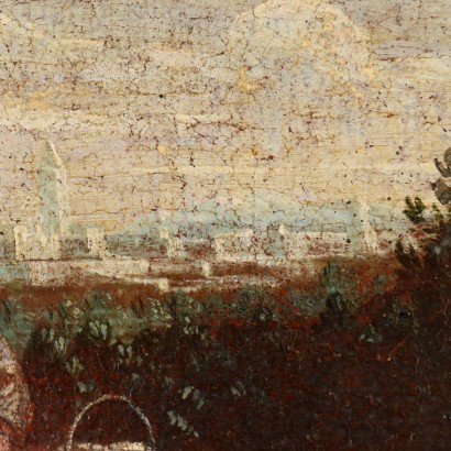 Tableau de paysage avec scène pastorale