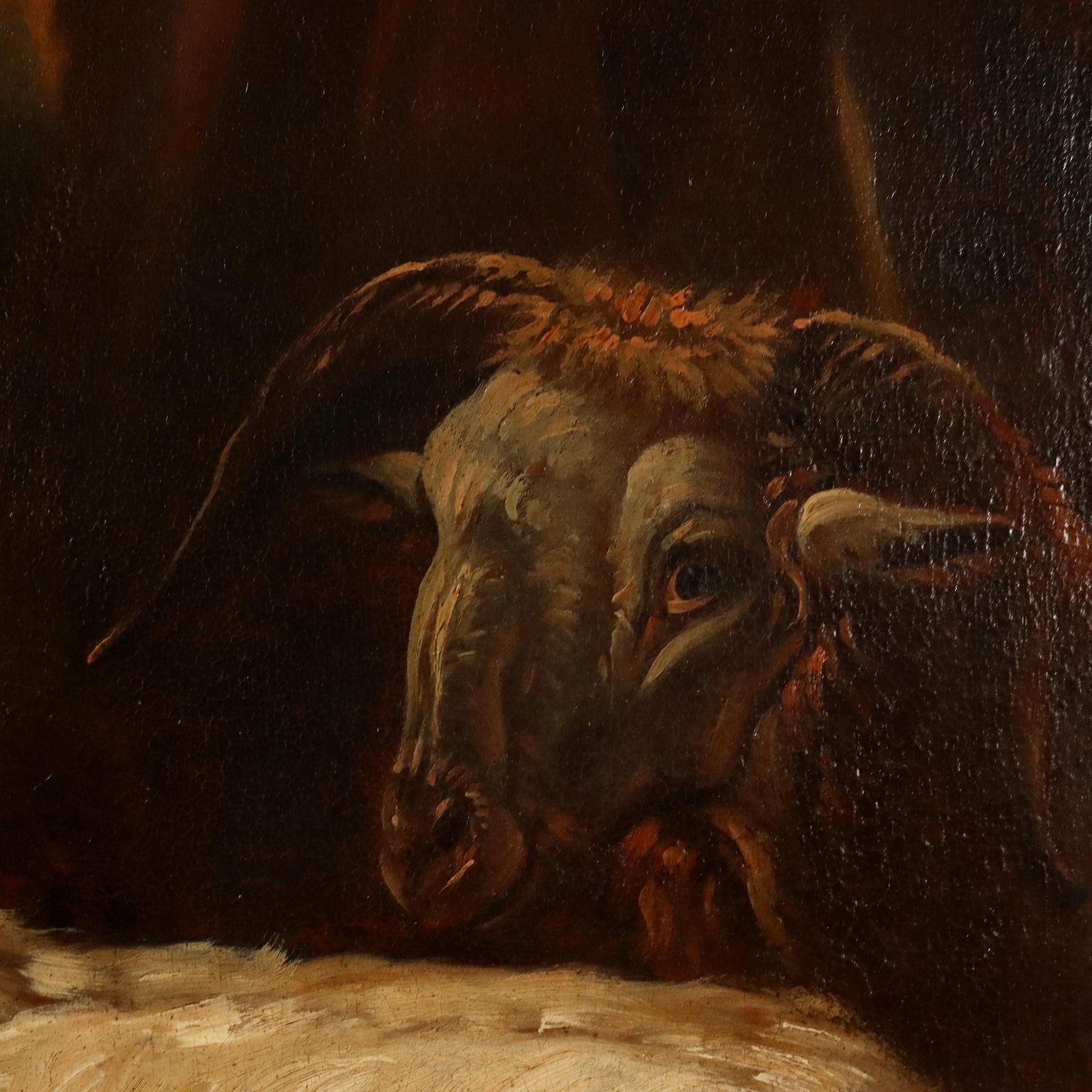 Dipinto con Scena Pastorale Olio su Tela Italia XVIII Secolo