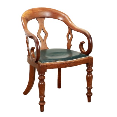 Ancient Armchair Restoration Second Quarter '800 Mahogany Padded Seat