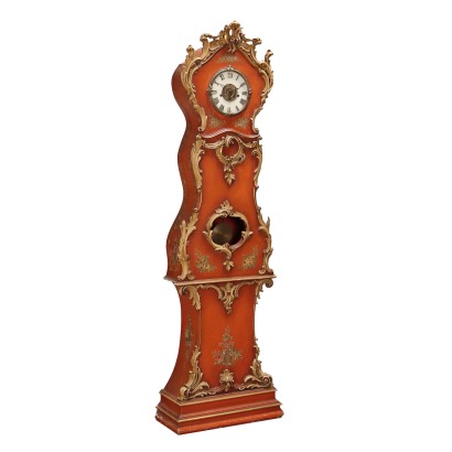 Ancient Clock Rococo Style Gilded Bronze Italy XX Century
