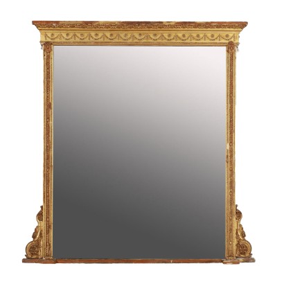 Antiker Spiegel im Stil Vergoldetes Holz Italien XX Jhd