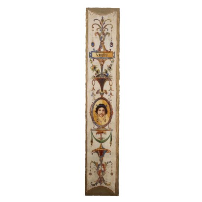 Ancient Decorative Panel Neoclassical Style Virtue XX Century