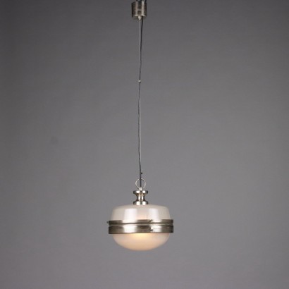 Vintage Deckenlampe der 60er Jahre Aluminium Glas Lampe