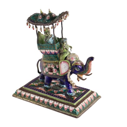Elefant with Palanquin First Half '900 Enameled Silver Beads