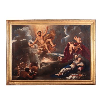 Antikes Gemälde Luca Giordano '600 Allegorisches Subjekt Öl auf Leinwa