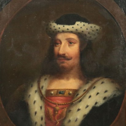 Portrait Of A Scottish Monarch Oil On Canvas 19th Century