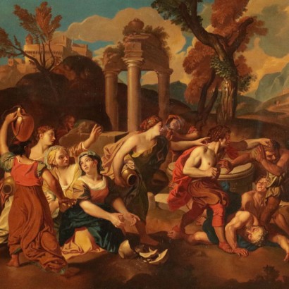 arte, arte italiana, pittura antica italiana,Mosè e le Figlie di Jetro