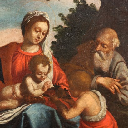 Dipinto Sacra famiglia con San Giovannin,Sacra famiglia con San Giovannino