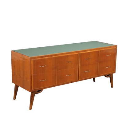 Vintage Chest of Drawers from the 50s-60s Teak Veneered Glass