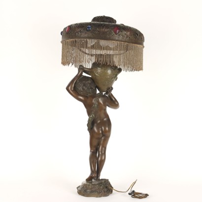 Lampe Art Nouveau avec Statue d'Augu