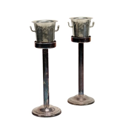 Pair of Ice Buckets with Column '900 Metal Pewter