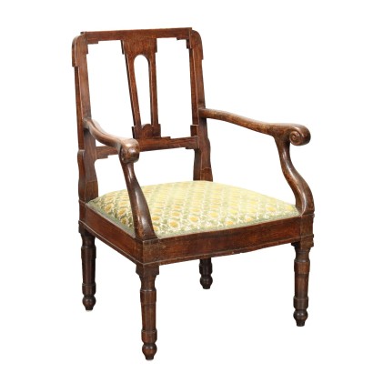 Ancient Armchair from the Directoire Cloth Italy Late XIX Century