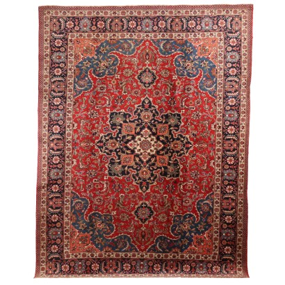 Antiker Mashad Teppich Iran Baumwolle Wolle Großer Knoten Handgemacht