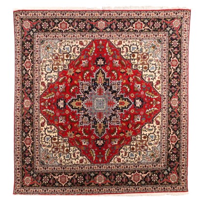 Antiker Tabriz Teppich 50 Raj Iran Baumwolle Wolle Extra-Feiner Knoten