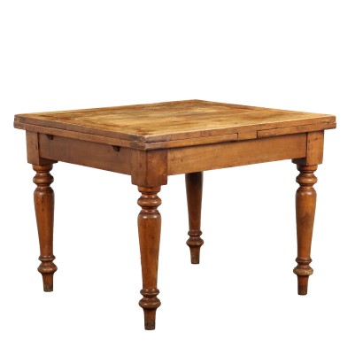 Ancient Extendable Table Poplar Mid XIX Century