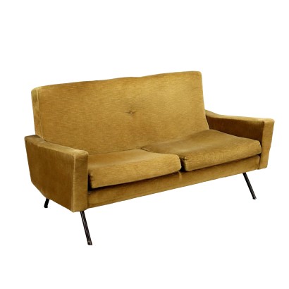 Vintage Sofa from the 1960s Enamelled Metal Velvet Upholstery Foam