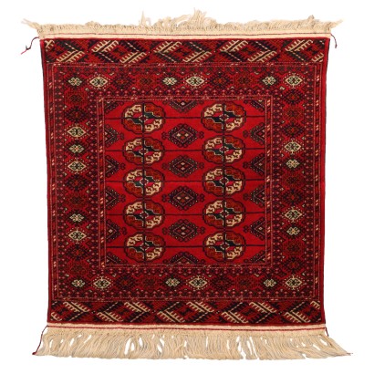 Antiker Bukhara Teppich Turkmenistan Wolle Feiner Knoten Handgefertigt