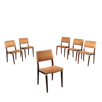 Group of 6 Chairs Tecno S82 E. Gerli Cloth Italy 1960s