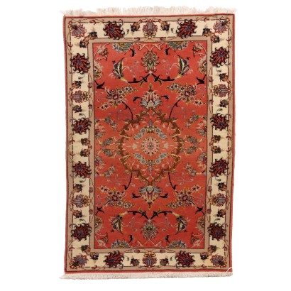 Antiker Tabriz Teppich 60 Raj Iran Baumwolle Wolle Feiner Knoten