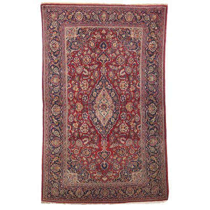 Ancient Keschan Carpet Iran Cotton Wool Thin Knot Handmade
