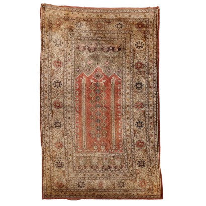 Ancient Kaisery Carpet Turkey Cotton Silk Thin Knot Handmade