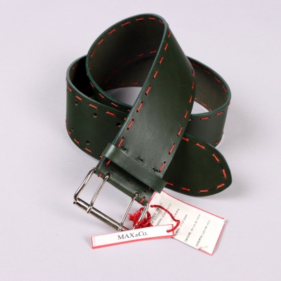 Second Hand Max & Co. Belt Genuine Leather Olive Green