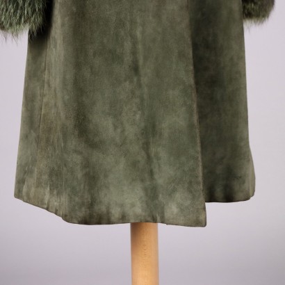 manteau en daim vert vintage