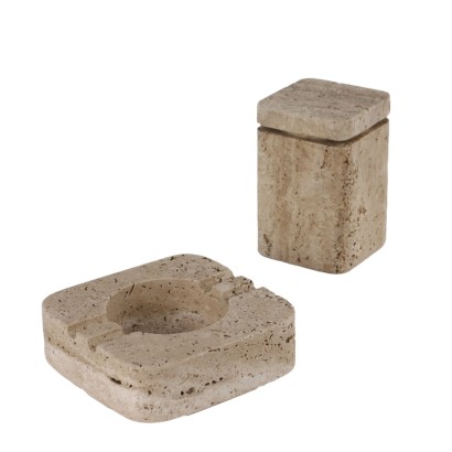 Vintage Ashtray from the 60s-70s Travertine Marble Objects