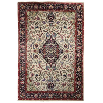 Antiker Tabriz Teppich Iran Baumwolle Wolle Feiner Knoten