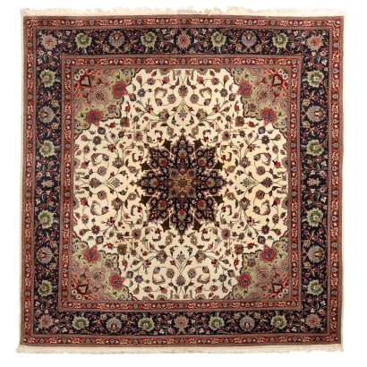 Ancient Tabriz 60 Carpet Iran Cotton Wool Silk Thin Knot