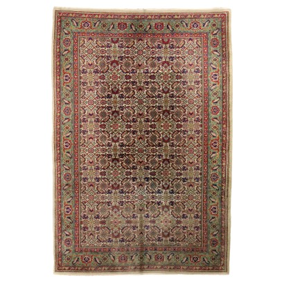 Ancient Asian Carpet Cotton Wool Heavy Knot Handmade