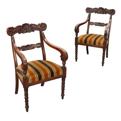 Paar Alte Sessel im Regency Stil Zweites Viertels des XIX Jhs Holz