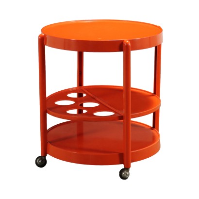 Vintage Service Cart from the 60s-70s Orange Plastic Material