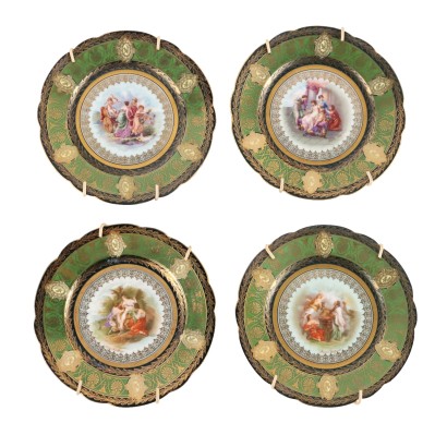 Ancient Plates A. Kauffmann Early '900s Wien Porcelain