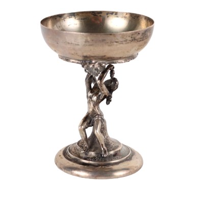 Antiker Pokal mit Skulptur Anfang XX Jhd Silber Dekoriert
