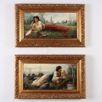 Kunst, italienische Kunst, italienische Malerei des 19. Jahrhunderts, Liebespaar