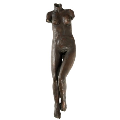 Escultura Desnudo Femenino en Terracota y Chapa de Bronce