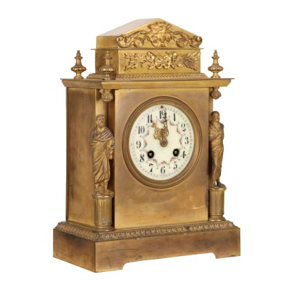 Ancient Countertop Clock Third Quarter XIX Century Bronze