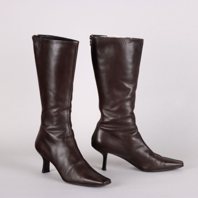 Second Hand Prada Boots UK Size 5,5 Soft Leather Decorations
