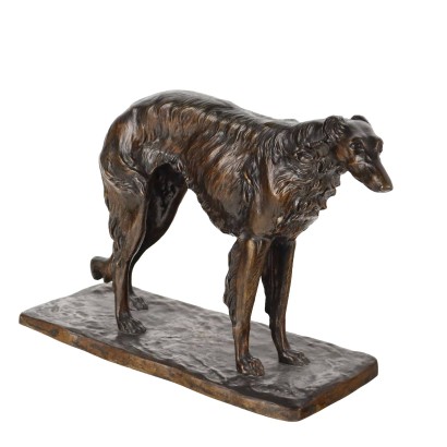 Antike Skulptur Windhund Zweite Mitte des XX Jhs aus Bronze